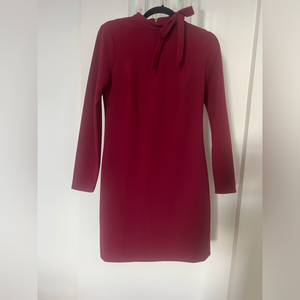 Calvin Klein Women's Long Sleeve Dress Burgundy